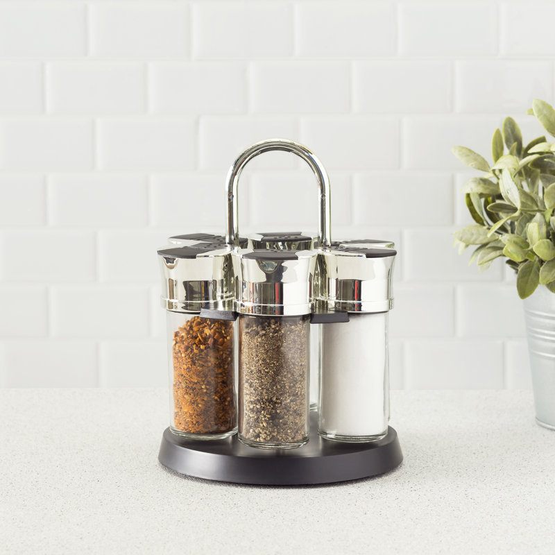 Charlton Home® Revolving 6 Jar Spice Jar & Rack Set & Reviews Wayfair